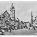 Markt mit Rathaus und Kirche - 1956