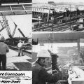 Bindermontage / Rohbau der neuen Bahnhofshalle / Vermessungsarbeiten für Hauptbahnhof Karl-Marx-Stadt - 1977
