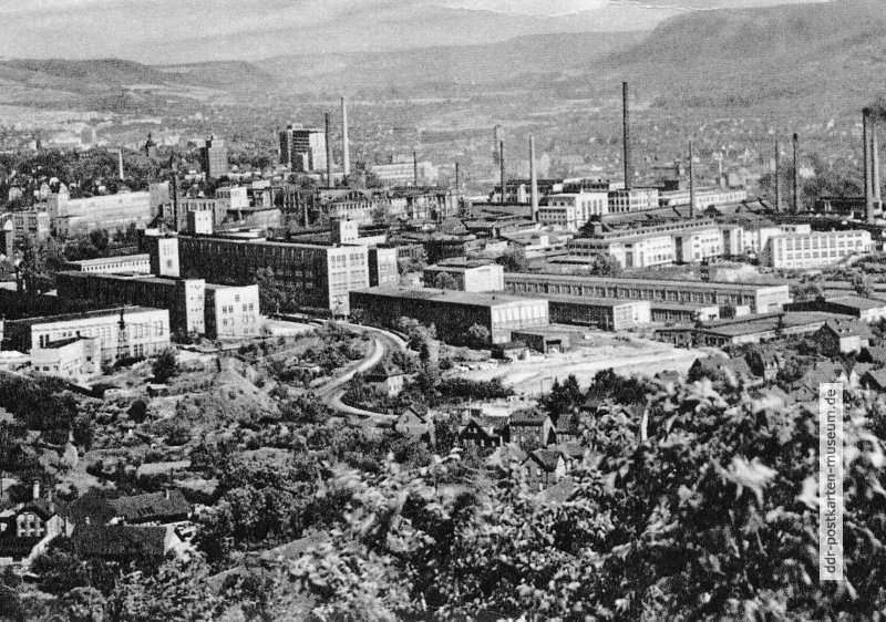 Blick auf das Betriebsgelände des VEB Carl-Zeiss-Werk in Jena - 1965