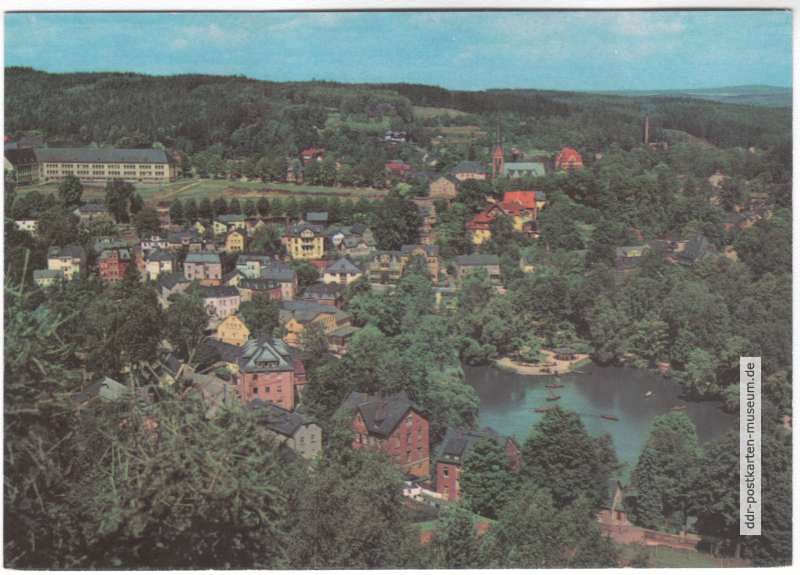 Blick auf Bad Elster, Gondelteich - 1970
