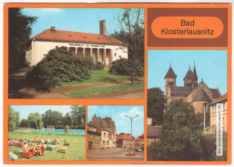 Sanatorium "Dr. Friedrich Wolf", Freibad, Markt, Klosterkirche - 1982