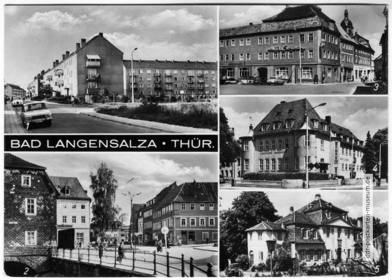 Neubauten Friedrich-Hahn-Straße, Thälmann-Platz, HO-Hotel, Schwefelbad, Klubhaus - 1975
