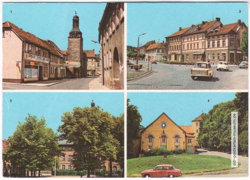 Oberturm, Rudolf-Breitscheid-Platz, Rathaus, Ingenieurhochschule für Forstwirtschaft (Schloß) - 1972