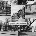 Berlin-Adlershof mit S-Bahnhof, Dörpfeldstraße, Adlergestell, Marktplatz und Platz der Befreiung - 1960