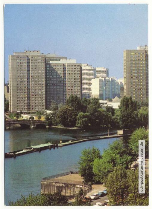 Blick zu den Hochhäusern auf der Fischerinsel - 1979