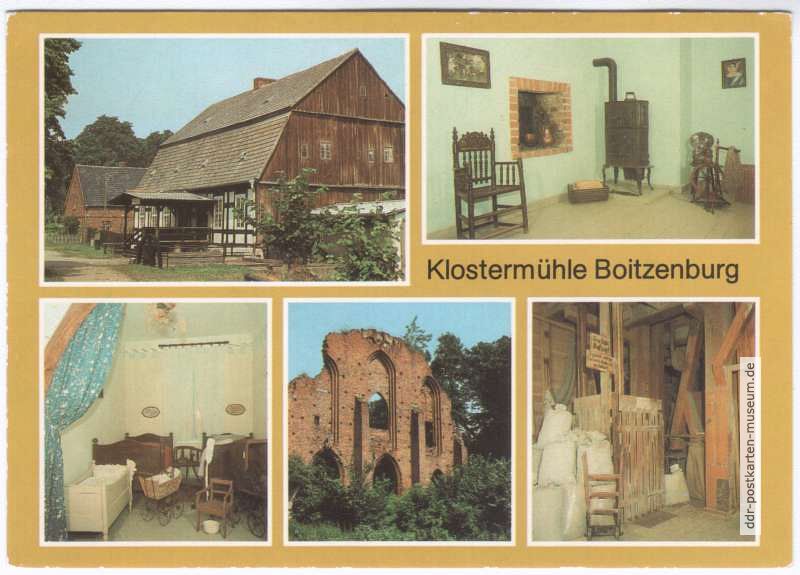 Klostermühle Boitzenburg mit Mühlentechnik-Museum und Klosterruine - 1986