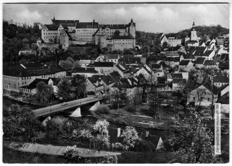 Blick zur Muldenbrücke und zum Schloß - 1971