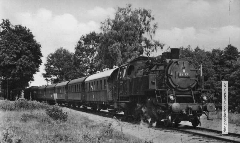Personenzug der "Heidekrautbahn" bei Groß Schönebeck - 1960