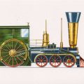Amerikanische Schnellzug-Lokomotive von 1848