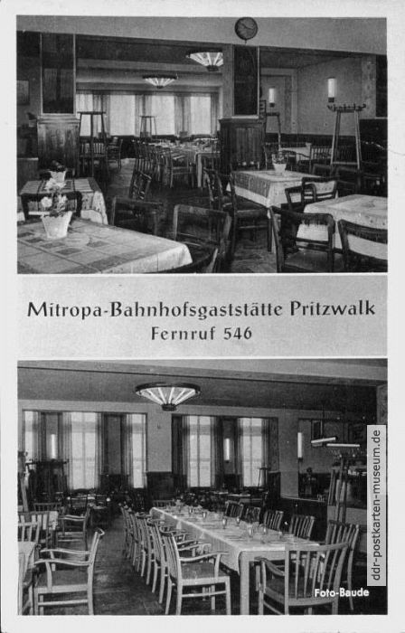 Mitropa-Bahnhofsgaststätte Pritzwalk - 1964