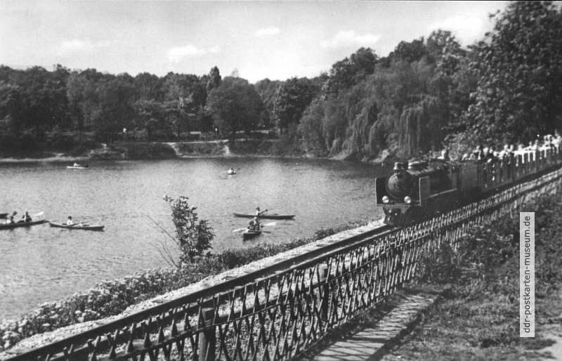 Pioniereisenbahn im Volkspark Auensee, Leipzig-Wahren - 1958