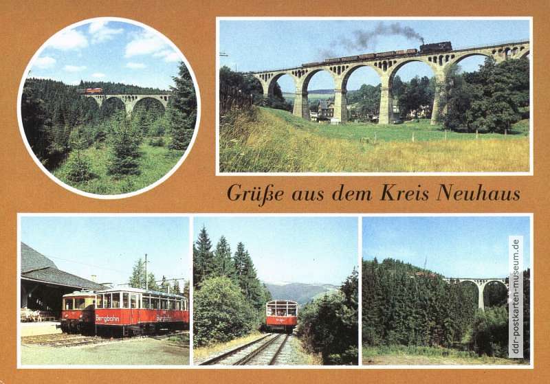 Grüße aus dem Kreis Neuhaus mit Viadukten in Ernstthal, Lichte und im Steinachgrund - 1984