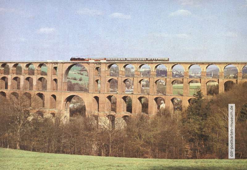 Historischer "Rheingold-Zug" auf der Göltzschtalbrücke - 1986