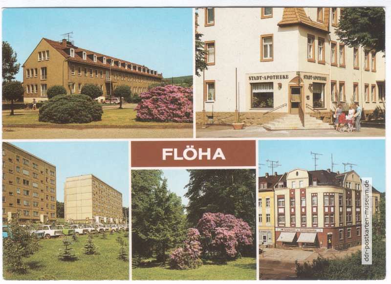 Poliklinik, Stadtapotheke, Neubaugebiet, Park, Augustusburger Straße - 1989
