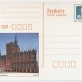 Ganzsache von 1989 mit Rathaus und Nikolaikirche in Stralsund
