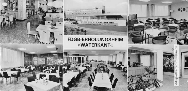 Börgerende, FDGB-Erholungsheim "Waterkant" mit Fischerstube, Klubraum, Speisesaal und Rezeption - 1979