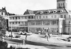 Bergen (Insel Rügen), Hotel "Ratskeller" und Rugard-Apotheke am Marktplatz - 1971