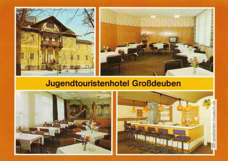Großdeuben, Jugendtouristenhotel mit Speiseraum, Klubraum und Kellerbar - 1986