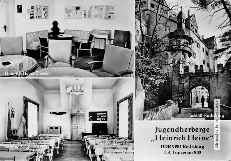 Rochsburg, Jugendherberge "Heinrich Heine" im Schloß Rochsburg - 1975