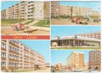 Neubauten, Oberschule und Kaufhalle in Gera-Lusan - 1980
