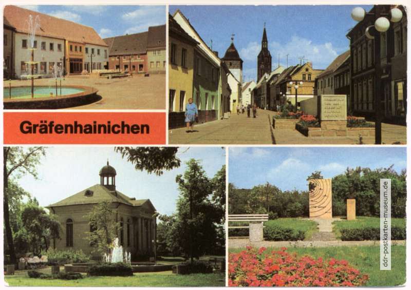 Markt, August-Bebel-Straße, Paul-Gerhardt-Kapelle, Gottfried-Galle-Denkmal - 1983
