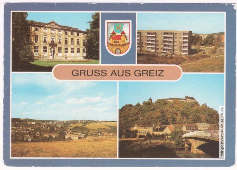 Sommerpalais, Neubaugebiet, Blick nach Pohlitz, Blick zum Oberen Schloß - 1985