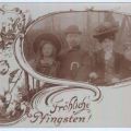 Eine der ersten privaten Fotopostkarten "Fröhliche Pfingsten", 1908