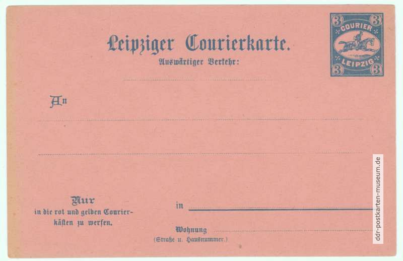 Postkarte der Leipziger Courier-Post, um 1890