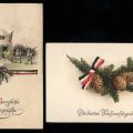 Ostergrußkarte und Weihnachtskarte mit Schwarz-weiß-roter Reichsflagge - 1915