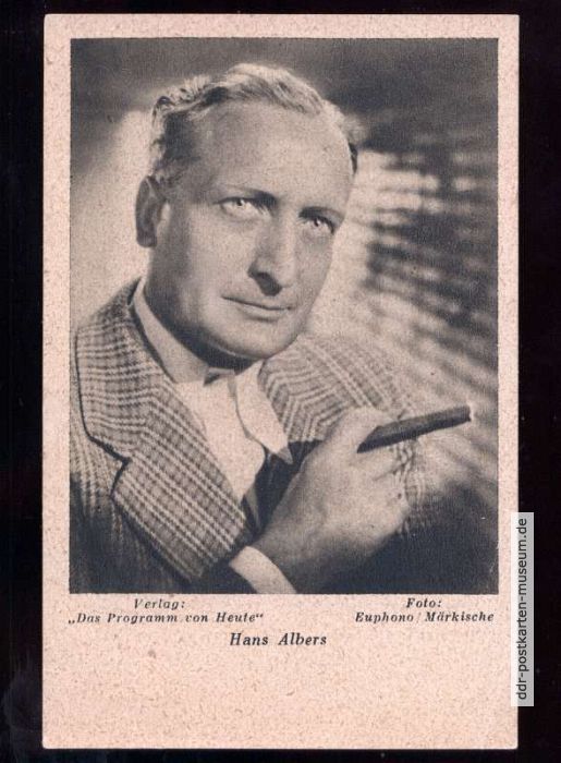 Künstlerpostkarte mit Foto von Hans Albers - 1936
