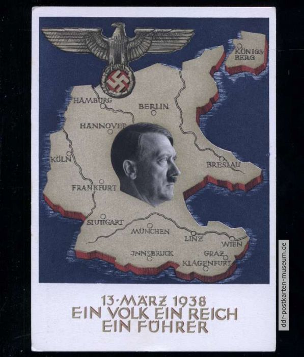 Propagandapostkarte nach Angliederung Österreichs an das Deutsche Reich - 1939