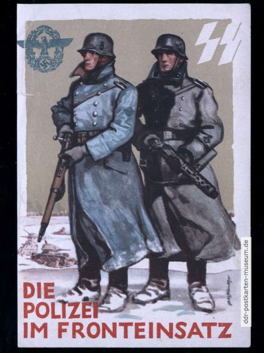WK II: Sonderpostkarte der SS zum "Tag der Deutschen Polizei" - 1942