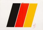 Postkarte der CDU mit Deutschland-Aufkleber anläßlich der deutschen Wiedervereinigung - 1990