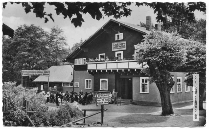 "Glück-Auf"-Gaststätte zum Fridolin, Betriebsferienlager "Philipp Müller" - 1960