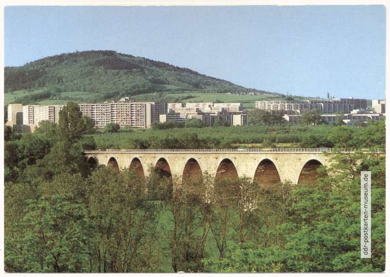 Autobahn, Saaletalbrücke bei Jena-Lobeda - 1989