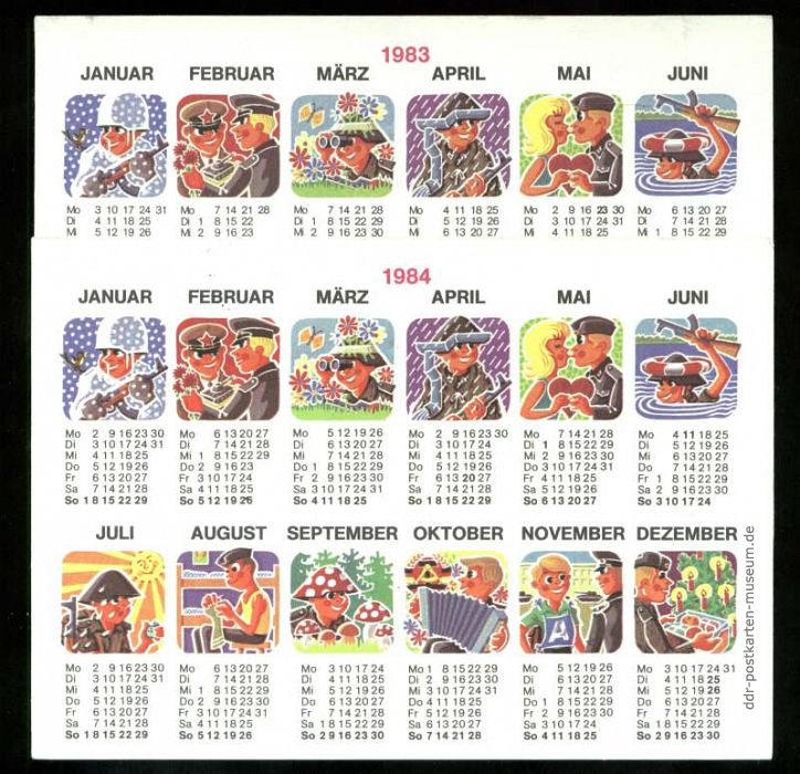 Klaus Bernsdorf, Jahreskalender 1983 und 1984 für NVA-Angehörige