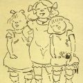Heinrich Zille, Federzeichnung "Drei Zille-Kinder" - 1962
