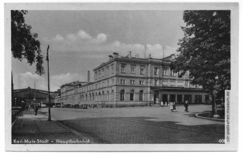 Gebäude vom Hauptbahnhof Karl-Marx-Stadt - 1954