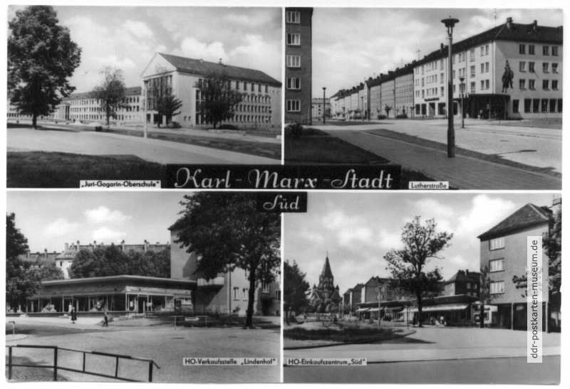 Karl-Marx-Stadt-Süd - Oberschule, Lutherstraße, HO-Kaufhalle - 1973