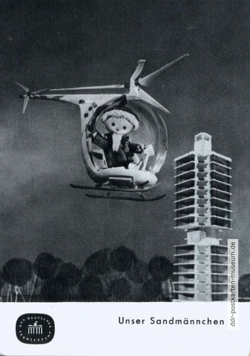 Karte S 118 von 1969 - Sandmann mit Hubschrauber am Hochhaus