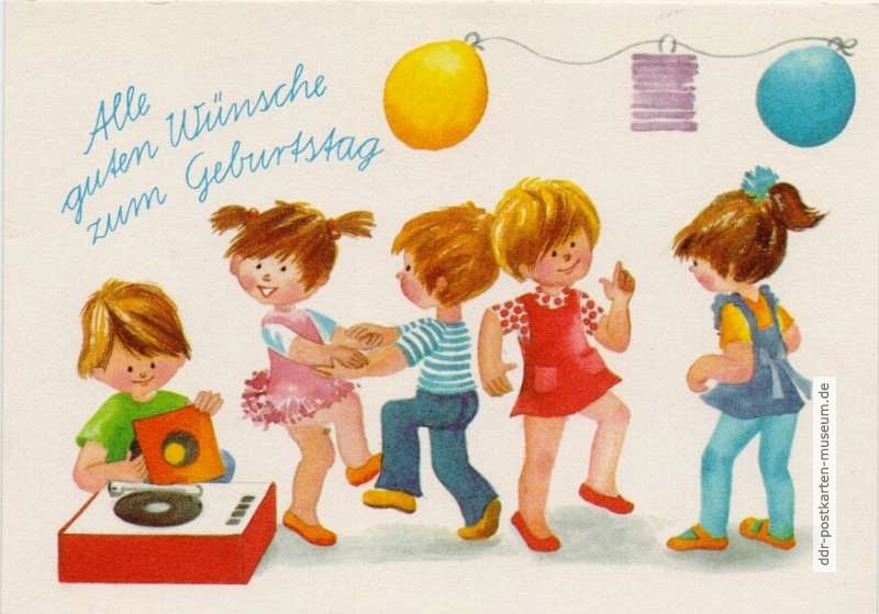 Geburtstagskarte "Alle guten Wünsche zum Geburtstag" - 1982