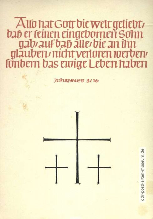 Spruchkarte mit Zitat Johannes - 1953