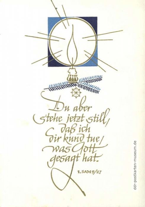 Weihnachtskarte mit Zitat Samuel - 1975