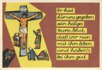 Spruchkarte mit Bildnis "Jesus Christus am Kreuz" - 1963