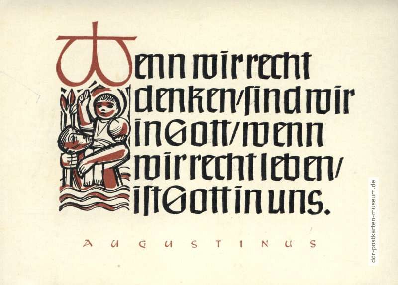 Spruchkarte mit Zitat von Augustinus - 1960