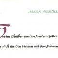Spruchkarte mit Zitat von Martin Niemöller - 1987