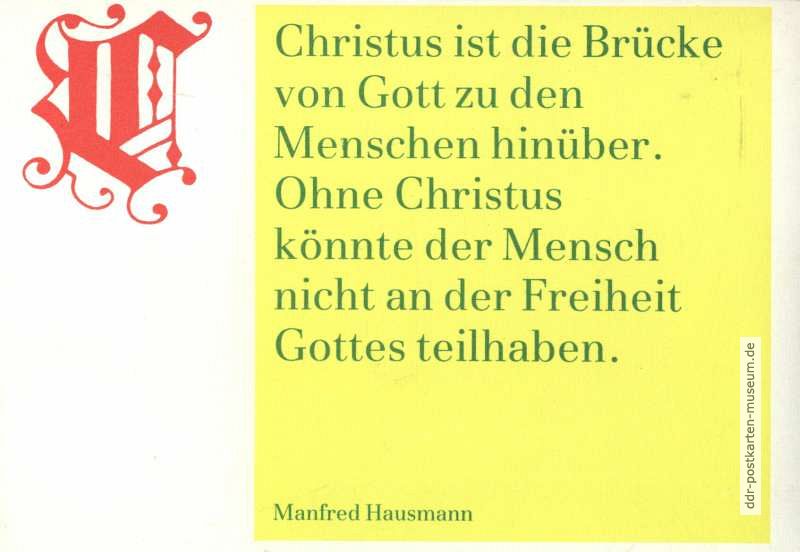 Spruchkarte mit Zitat von Manfred Hausmann - 1982