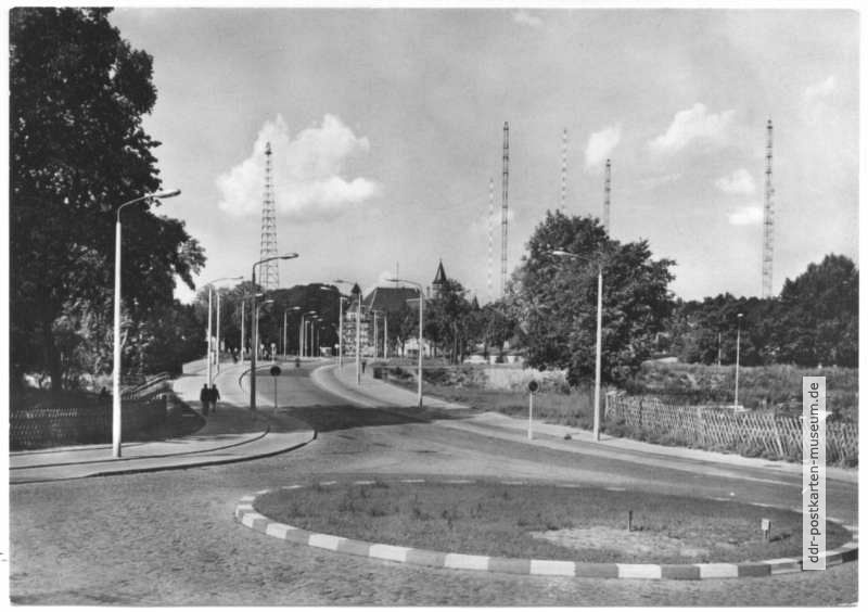 Puschkinstraße mit Blick zum Rundfunksender - 1974