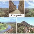 Blick vom Königstein, Festungsaufgang, Blick ins Bielatal, Elbe und Lilienstein, Stadt und Festung - 1978