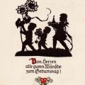 Scherenschnitt "Von Herzen alle guten Wünsche zum Geburtstag !" - 1982